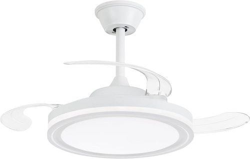 Ventilador de techo retráctil con luz LED y diseño moderno minimalista